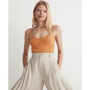 Madewell Orange Corset Crop Knit Sweater Tank Fresco Size Small